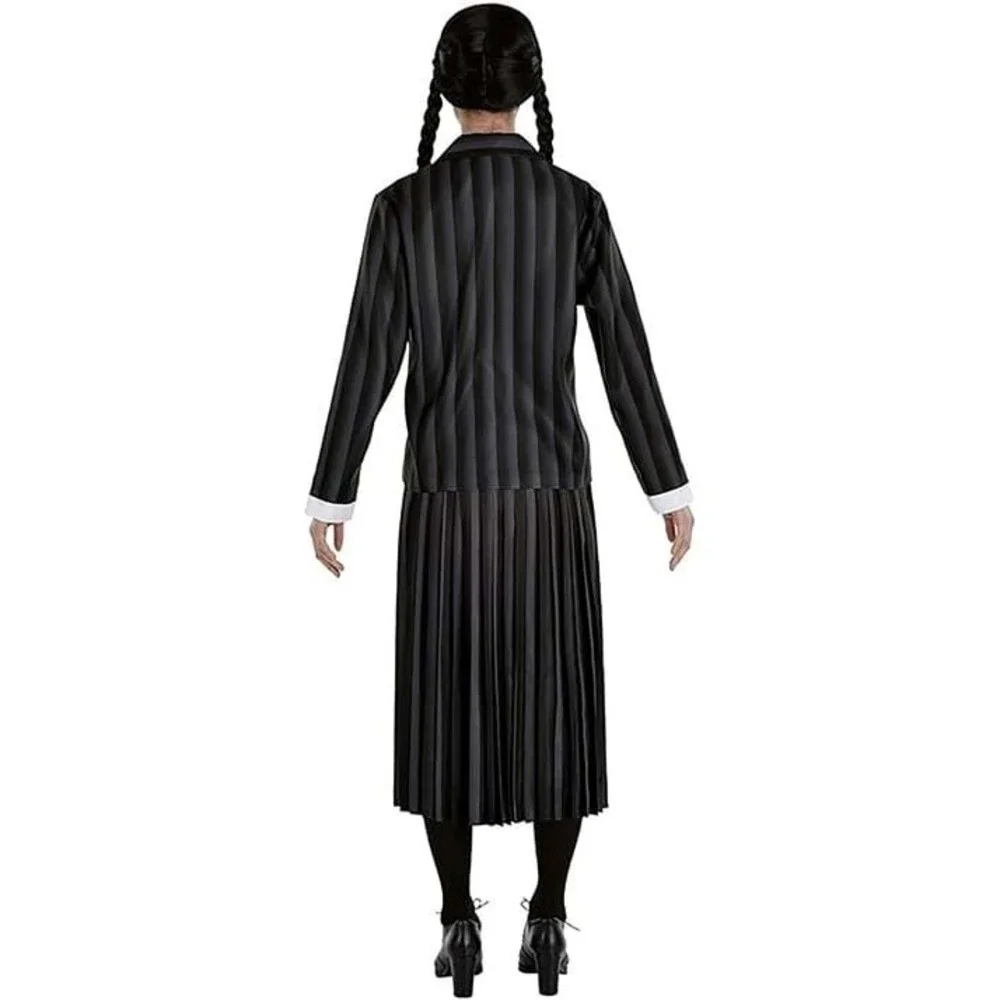 Wednesday Addams Costume Adult Small 2-4 Dress Blazer Amscan Halloween NWT